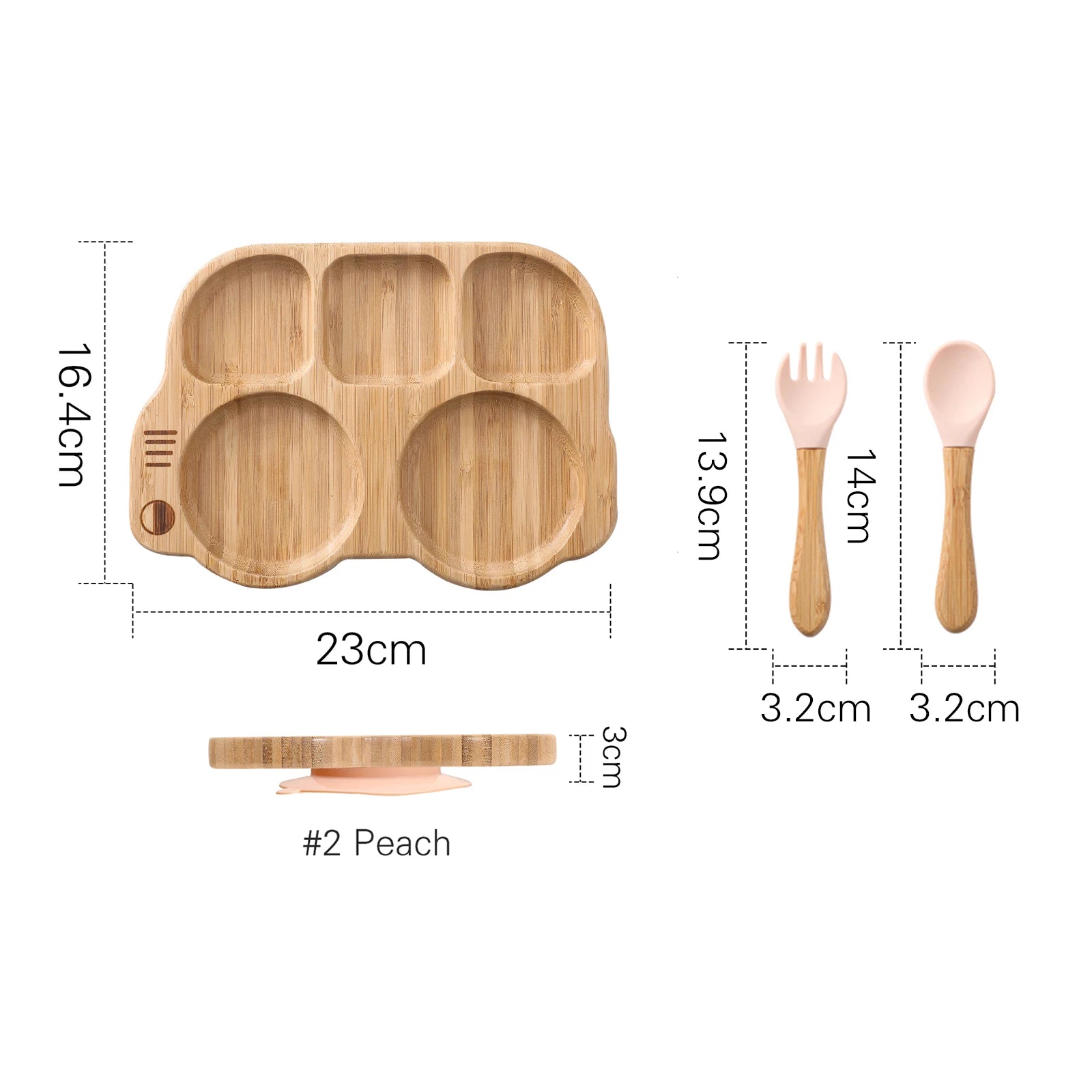 Plate Spoon Fork Sets Children Feeding Tableware Set BPA Free Wooden Food Grade Dinner Plat