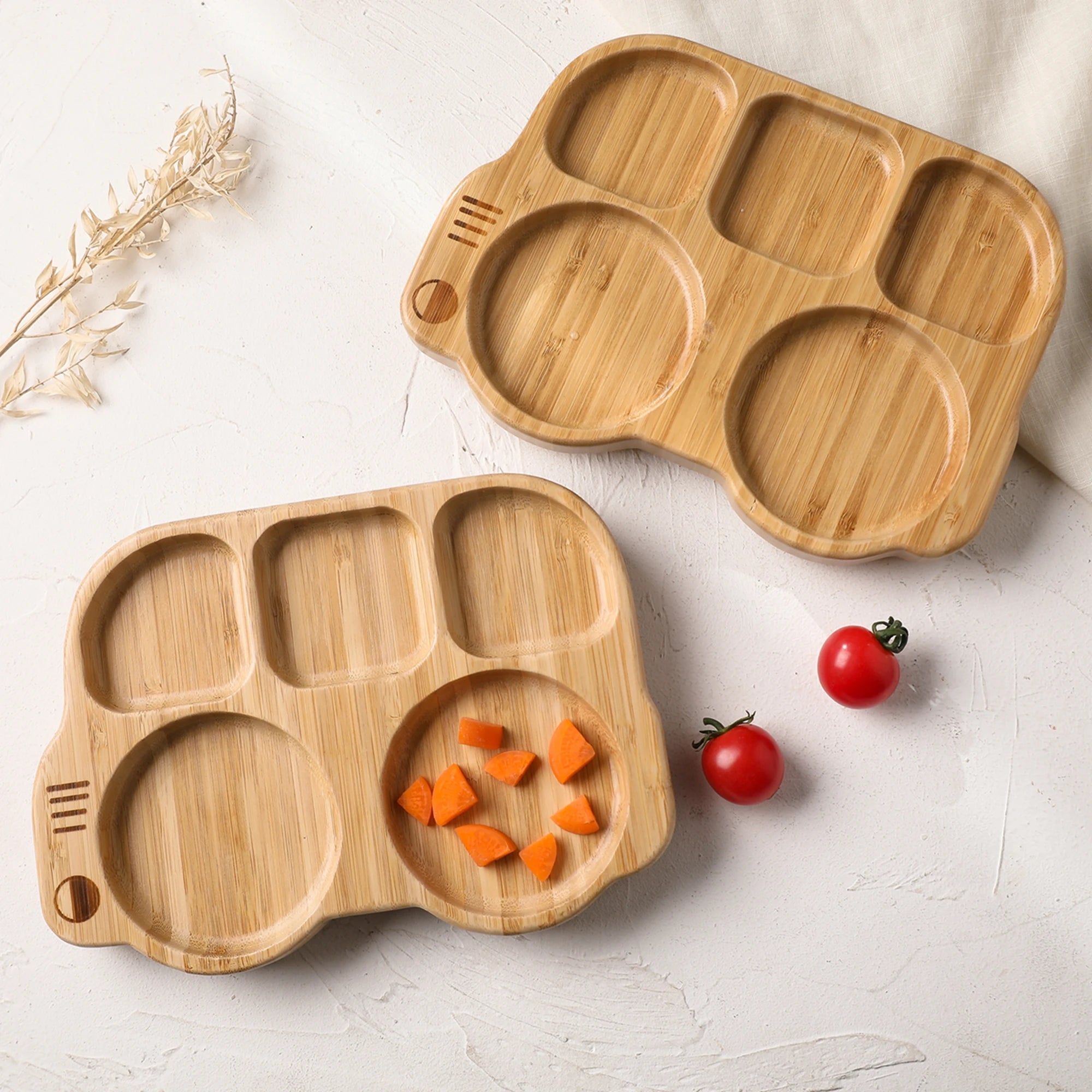 Plate Spoon Fork Sets Children Feeding Tableware Set BPA Free Wooden Food Grade Dinner Plat